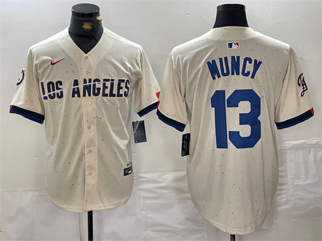 Men's Los Angeles Dodgers #13 Max Muncy Cream Stitched Baseball Jersey Men's Los Angeles Dodgers #13 Max Muncy Cream Stitched Baseball Jersey